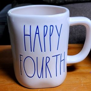 Rae Dunn Happy Fourth Mug large coffee tea by Magenta Patriotic